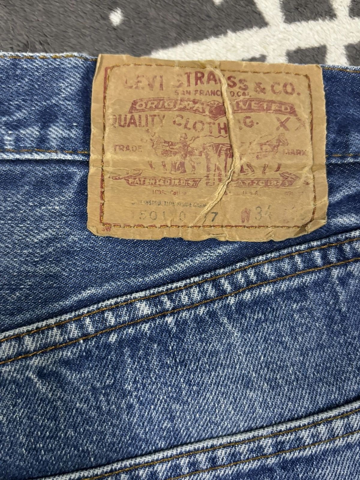 Levi's Vintage 80s Levis 501 Selvedge Denim Shorts-Stamp Button 524 Size 32" / US 10 / IT 46 - 8 Thumbnail