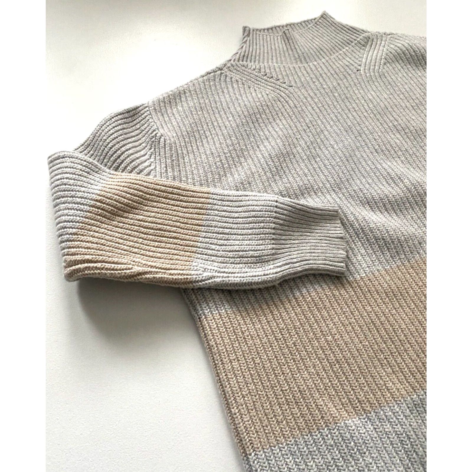 Vintage Tuckernuck Heather Broadway Striped Turtleneck Sweater Knit Wool Blend Sz L Size L / US 10 / IT 46 - 7 Thumbnail