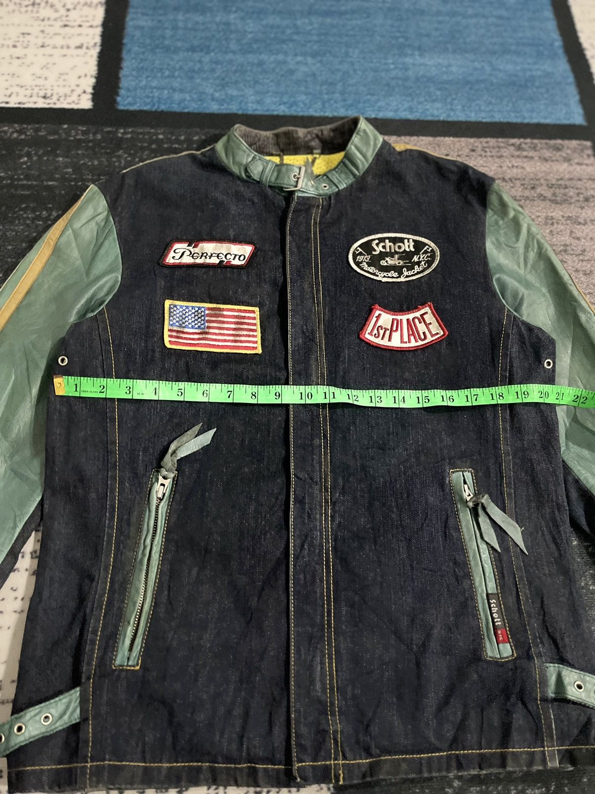 Schott Vintage Schott Leather Denim Motorcycle Jacket Size US L / EU 52-54 / 3 - 21 Thumbnail