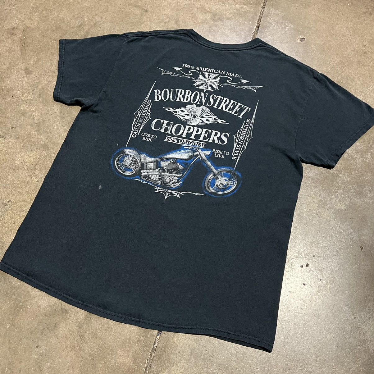West Coast Choppers Vintage West Coast Choppers Bourbon Street Biker Tee Y2K Size US M / EU 48-50 / 2 - 2 Thumbnail