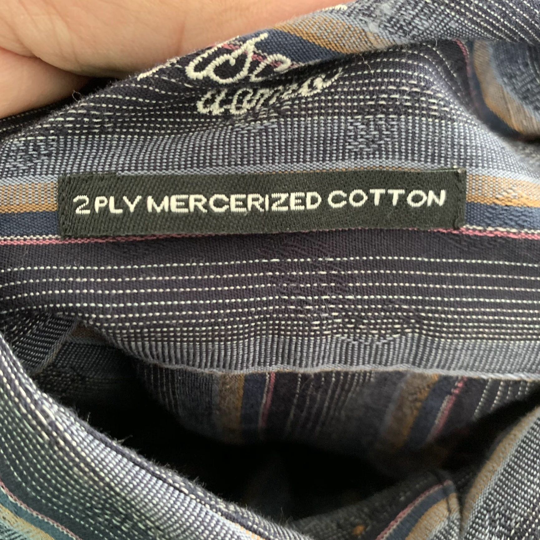 Vintage Visconti Uomo Shirt Mens M Blue Striped Button-Up Cuffs 2-Ply Mercerized Cotton Classic/Business Casual Formal Size US M / EU 48-50 / 2 - 4 Thumbnail
