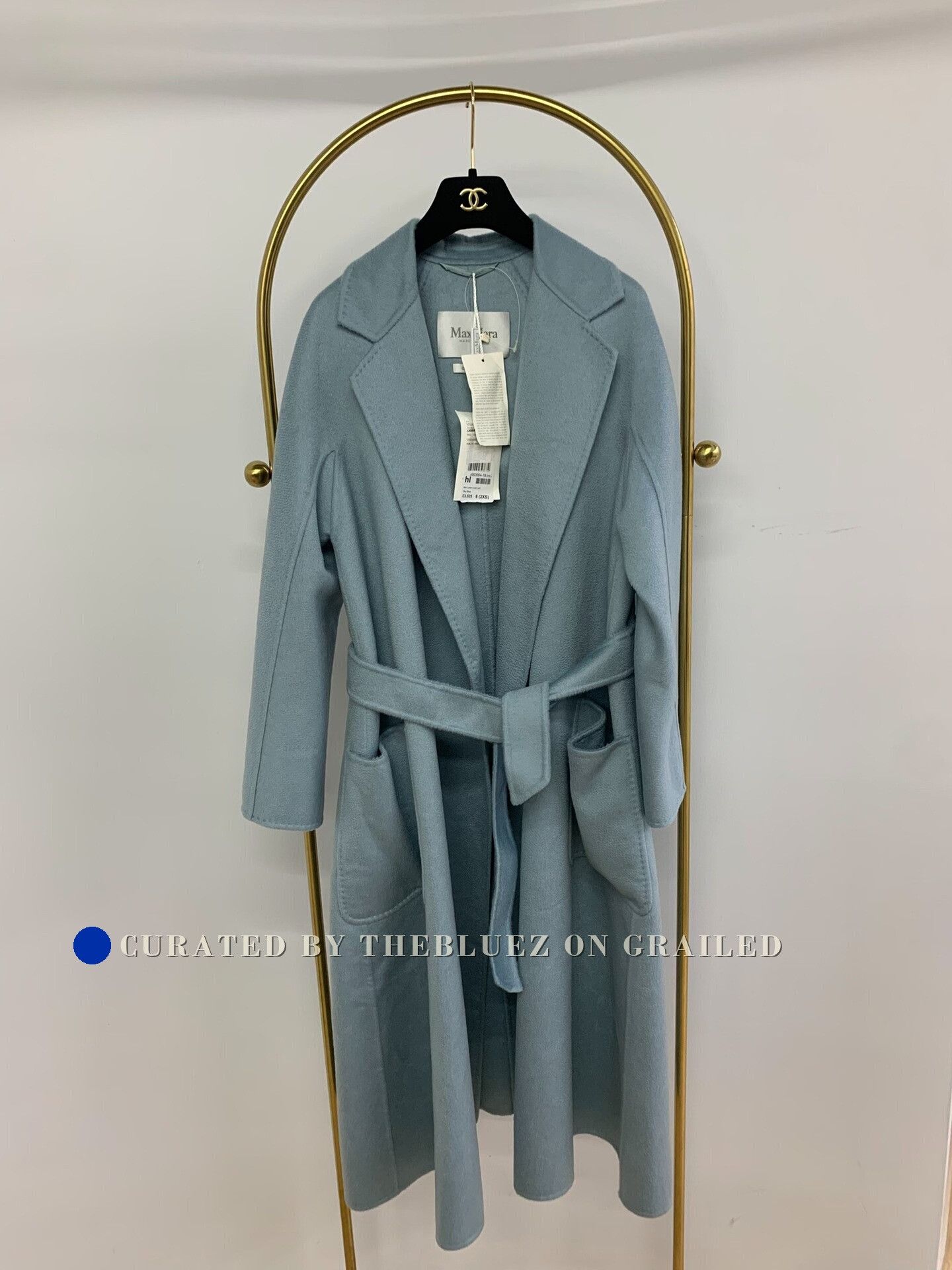 Max Mara MaxMara Sky Blue Labbro Cashmere Long Coat Size S / US 4 / IT 40 - 1 Thumbnail