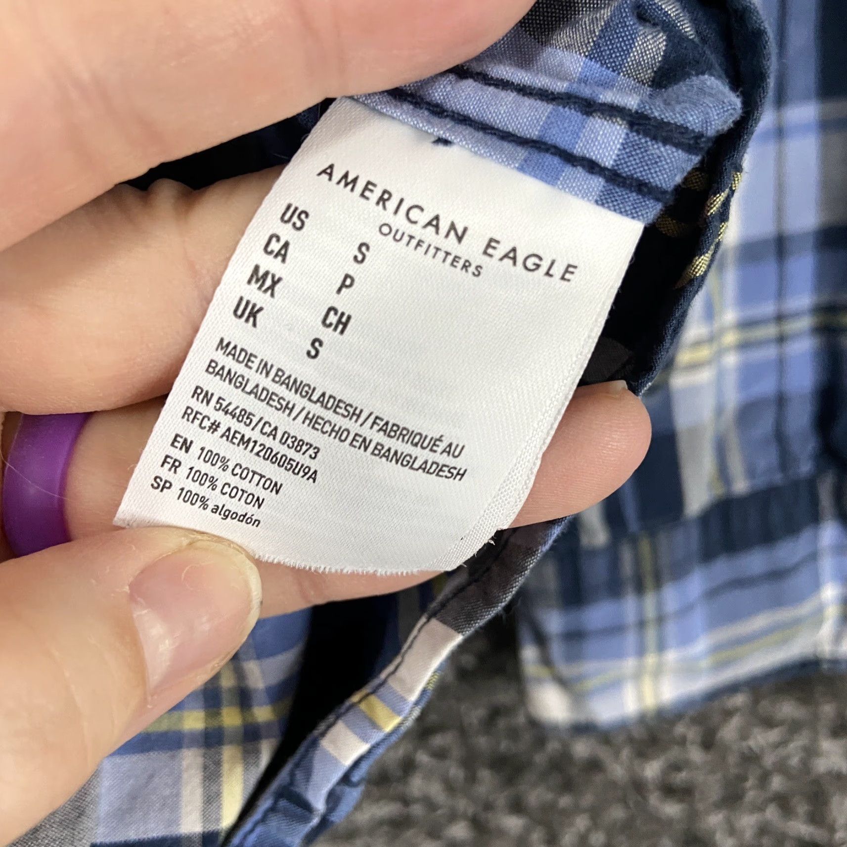 American Eagle Outfitters American Eagle Shirt Men S Long Sleeve Plaid Blue Multicolor Size US S / EU 44-46 / 1 - 7 Thumbnail
