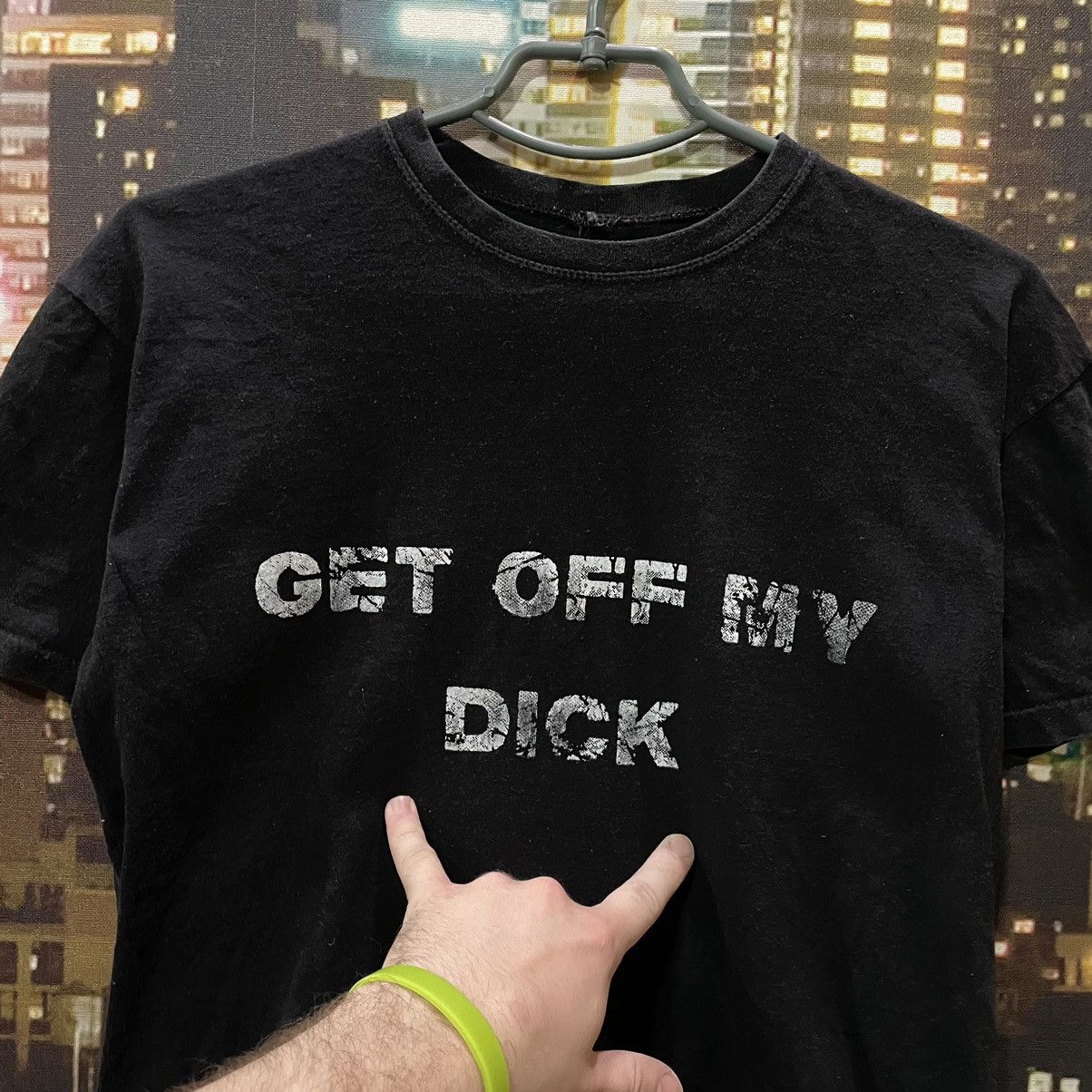 Band Tees VINTAGE 90S BLACK TEE GET OFF MY DICK PENIS FUNNY PORNO Size US S / EU 44-46 / 1 - 4 Thumbnail