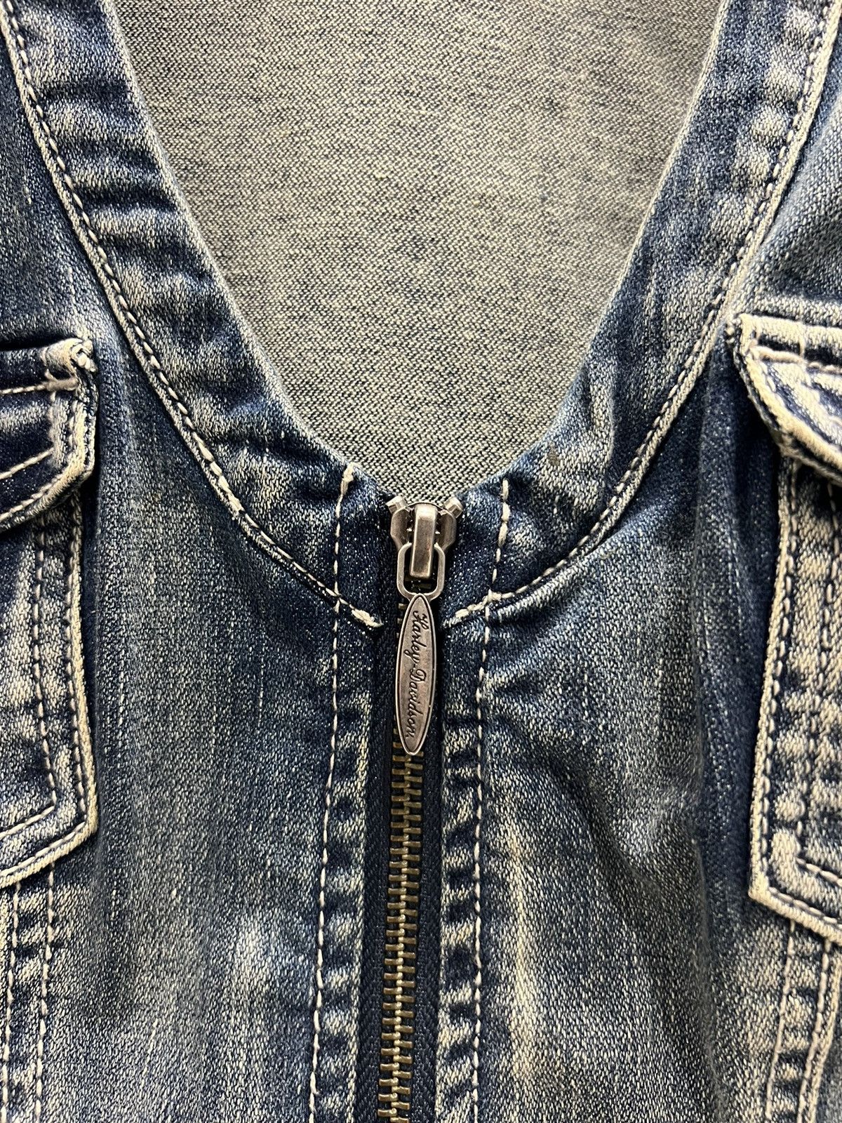 Harley Davidson Y2K Harley Davidson Vest Women's Embellished Denim Grunge Size M / US 6-8 / IT 42-44 - 12 Thumbnail