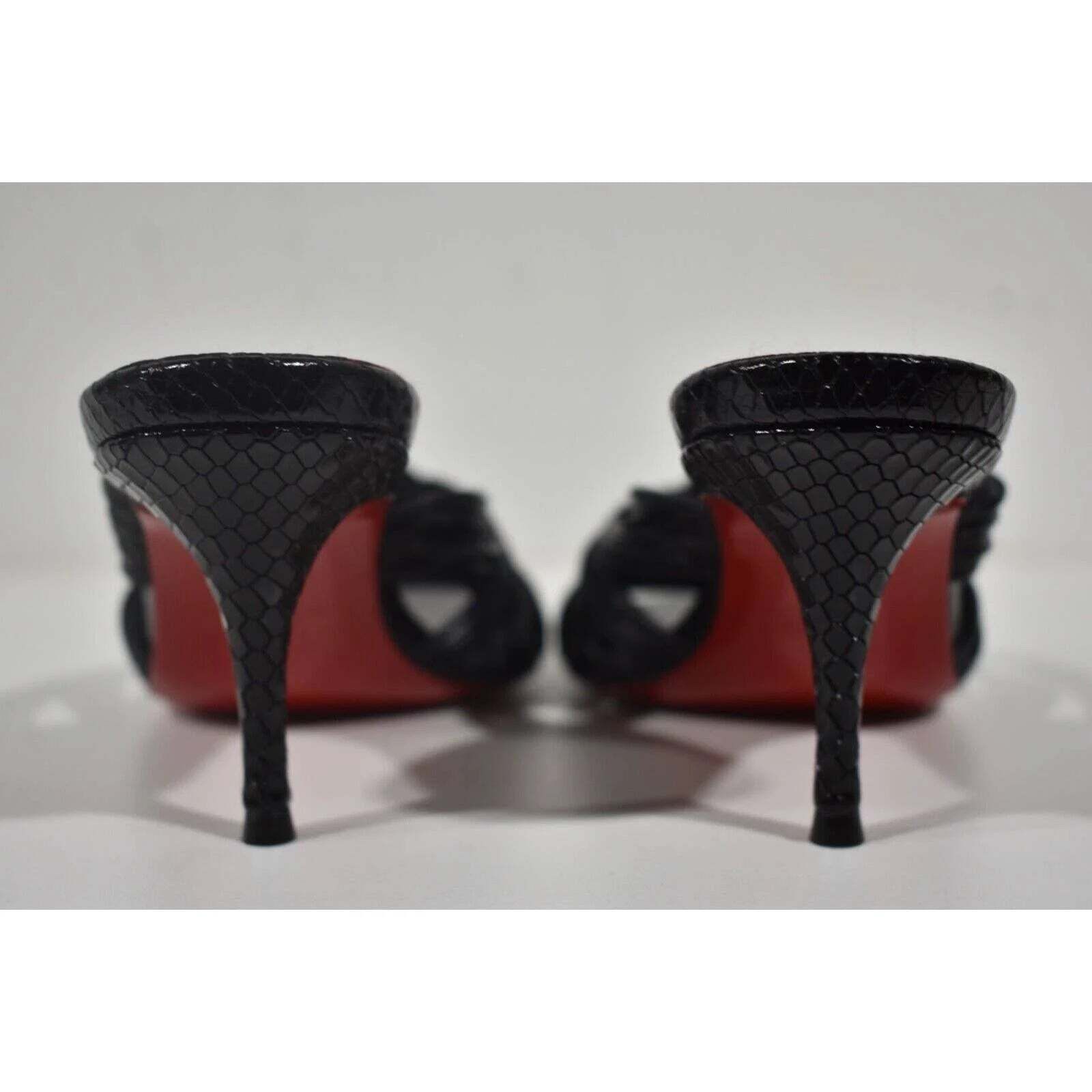 Christian Louboutin Multitaski 70 Black Strap Backless Mule Kitten Heel Pump 36 Size US 6 / IT 36 - 10 Thumbnail