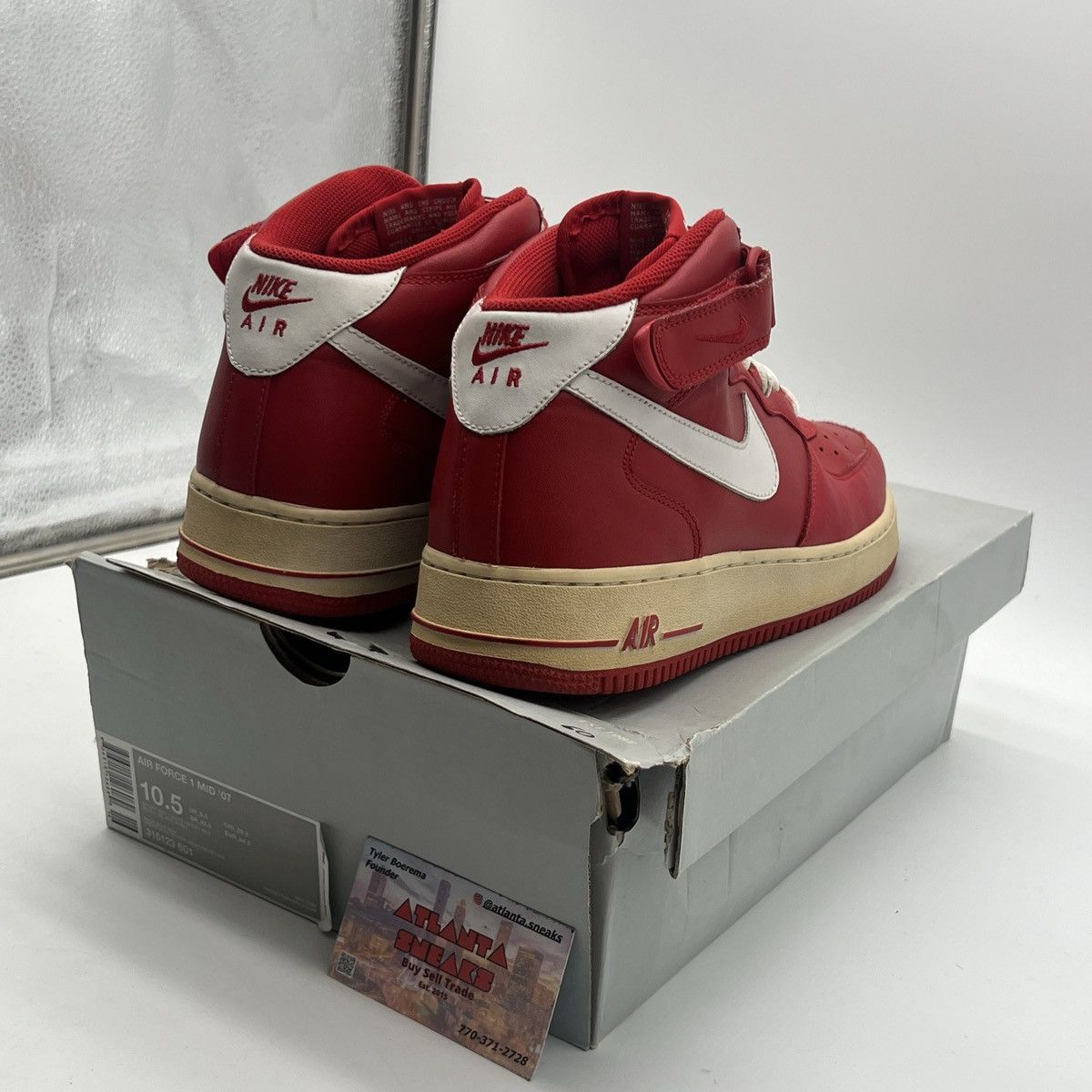 Nike Air Force 1 mid sport red Size US 10.5 / EU 43-44 - 5 Thumbnail