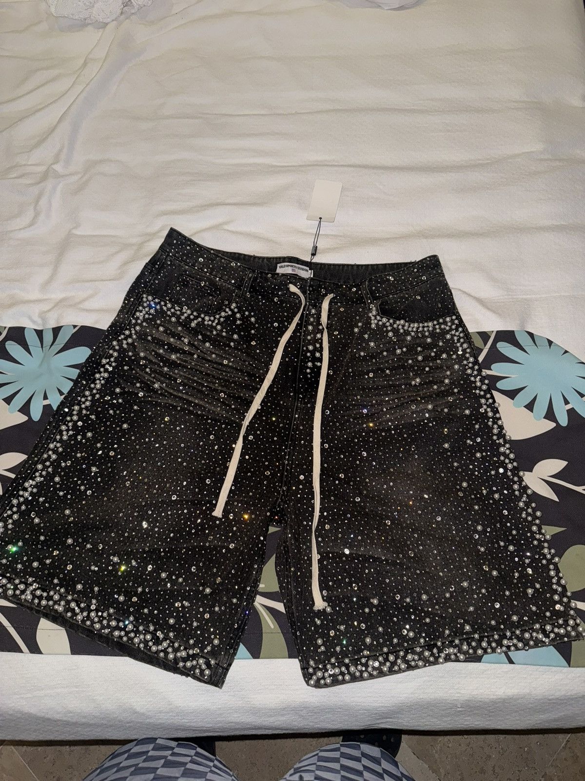 Vale Vale denim rhinestone shorts Size US 36 / EU 52 - 2 Thumbnail