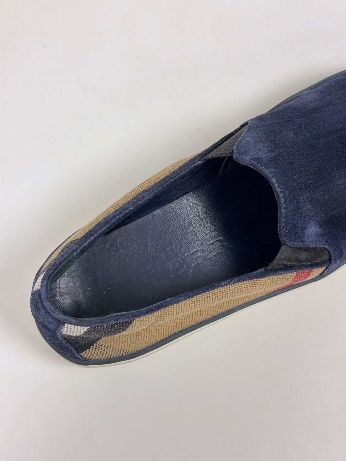 Burberry Faded Burberry Nova Check Suede Slip On Shoes Size US 5 / EU 37 - 13 Thumbnail