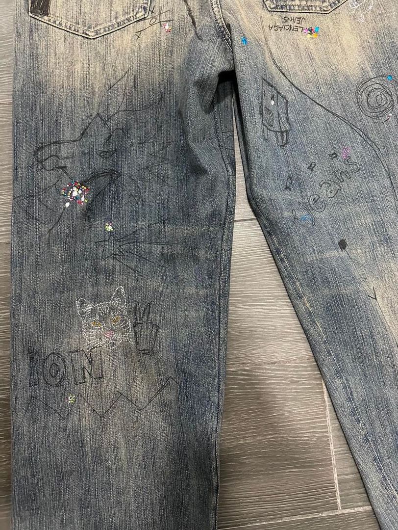 Balenciaga Balenciaga SS23 Dark Distressed Rhinestone Denim Size US 34 / EU 50 - 15 Thumbnail