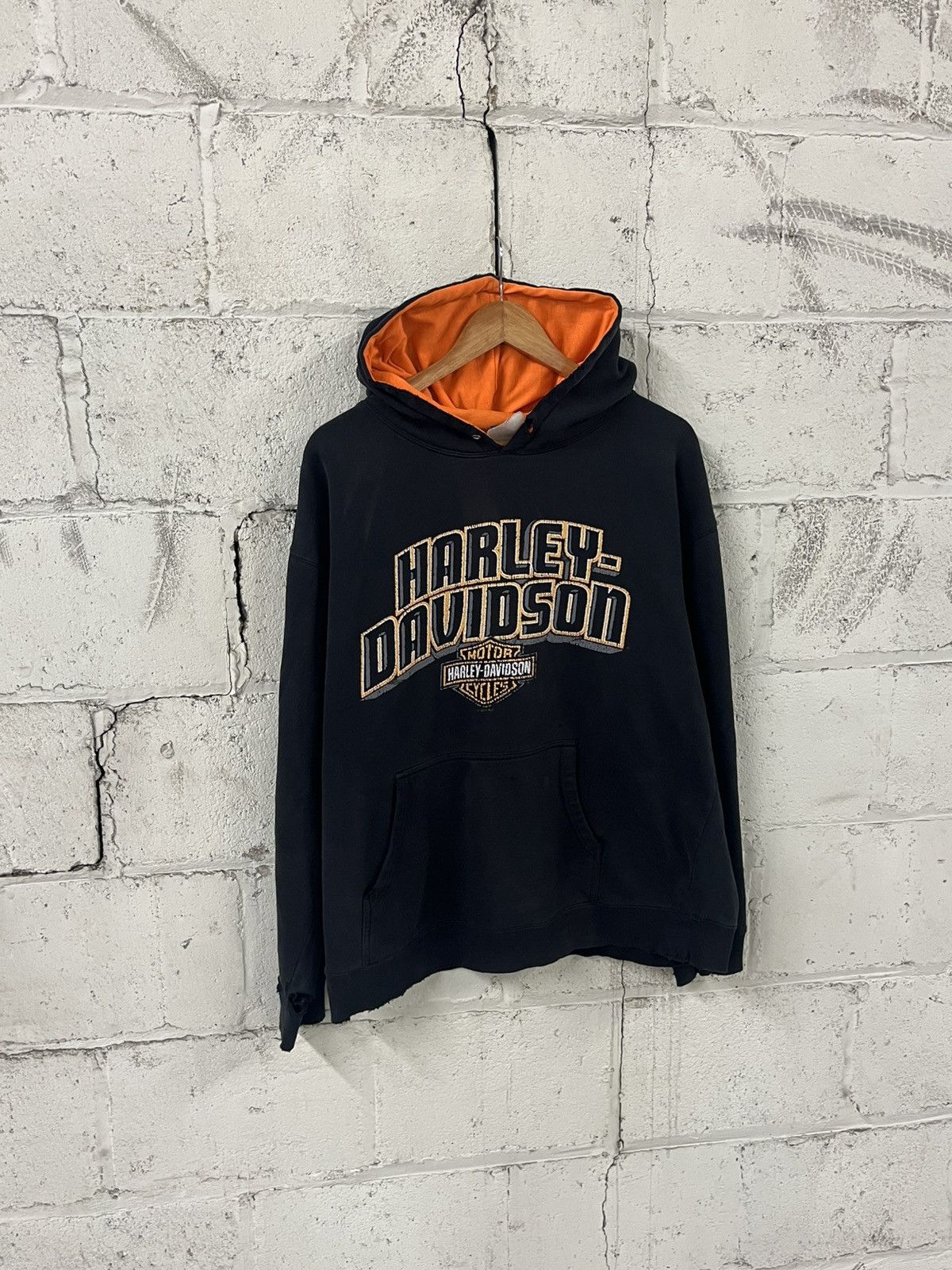 Harley Davidson Harley Davidson thrashed and faded hoodie hype rare skater Size US L / EU 52-54 / 3 - 4 Thumbnail