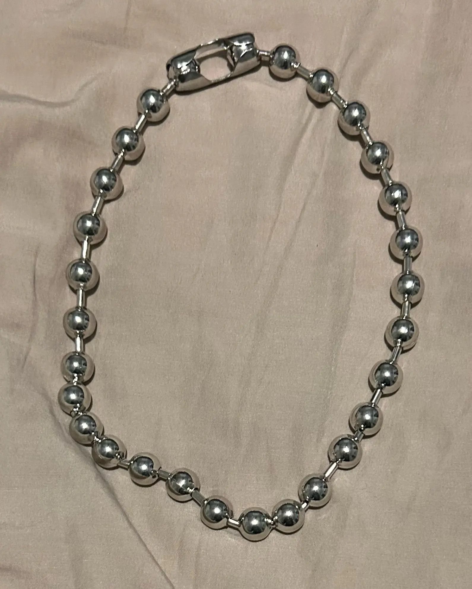 Vintage 45cm 10mm Ball Chain Choker Gothic Necklace Size ONE SIZE - 4 Thumbnail