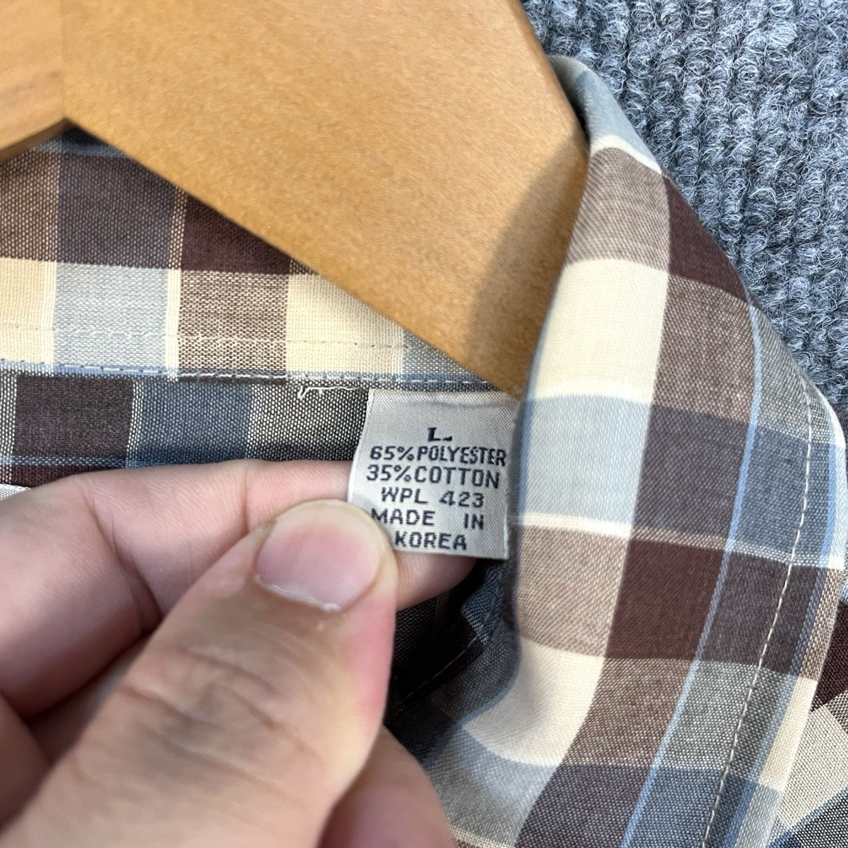 Levi's VINTAGE Levi's Western Shirt Mens Large Brown Plaid Pearl Snap Cowboy 80s Size US L / EU 52-54 / 3 - 4 Thumbnail