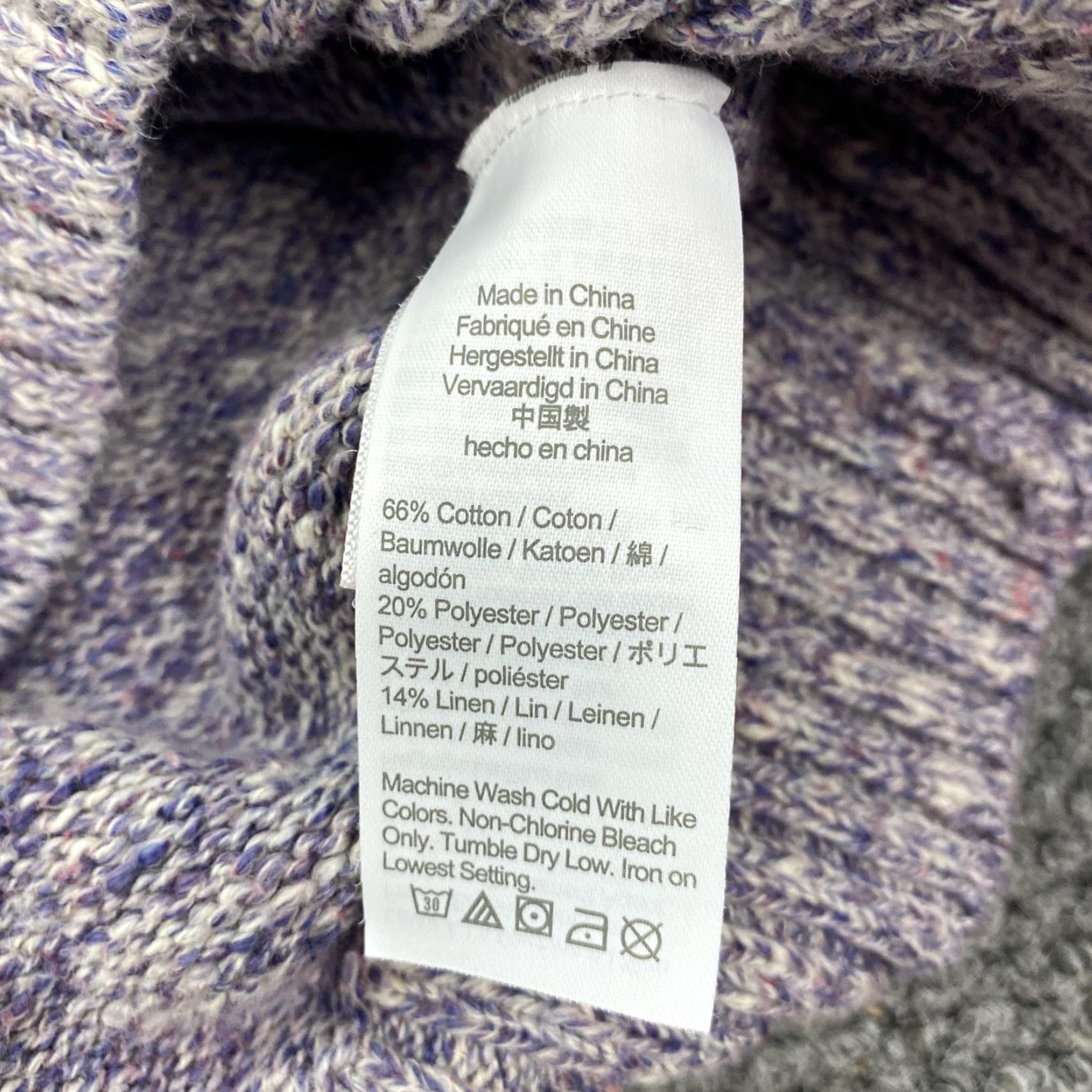 J.Crew J.CREW Sweater Womens Medium Purple Marled Crewneck Cotton Linen Blend Ribbed Size M / US 6-8 / IT 42-44 - 3 Thumbnail