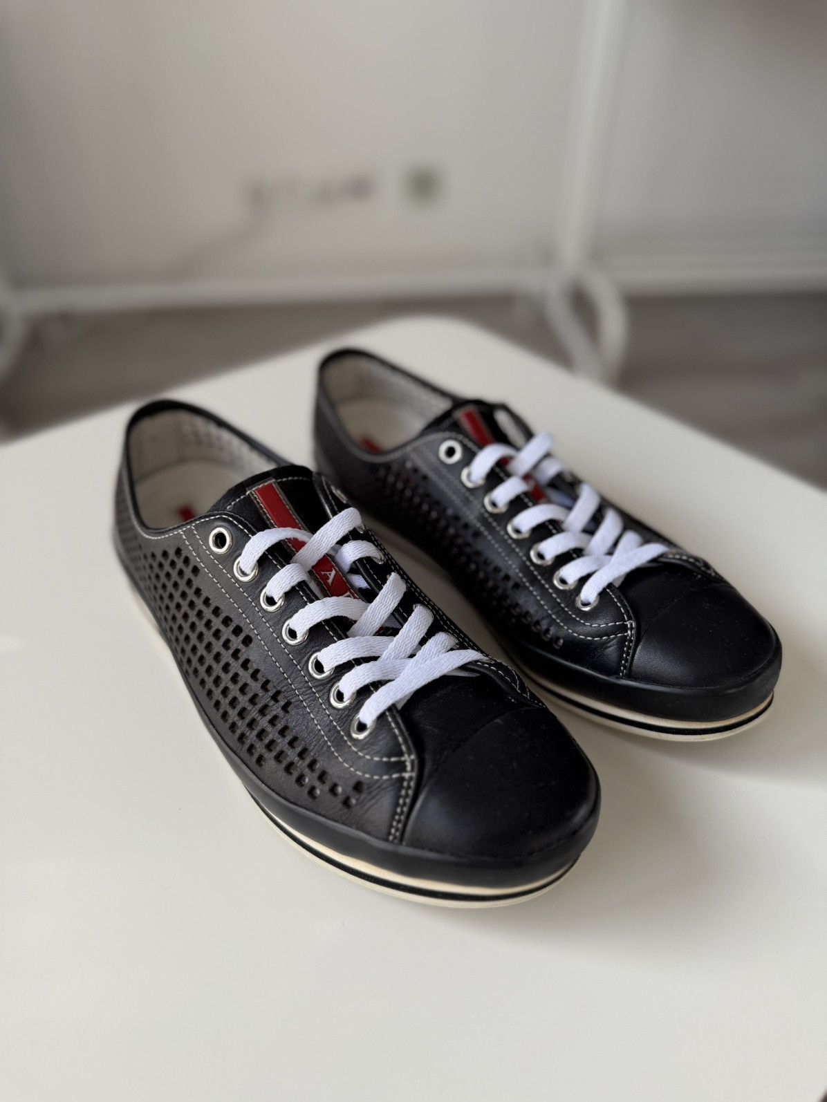 Prada Prada Sport Linea Rossa perforated leather sneakers vintage Size US 7.5 / EU 40-41 - 20 Thumbnail