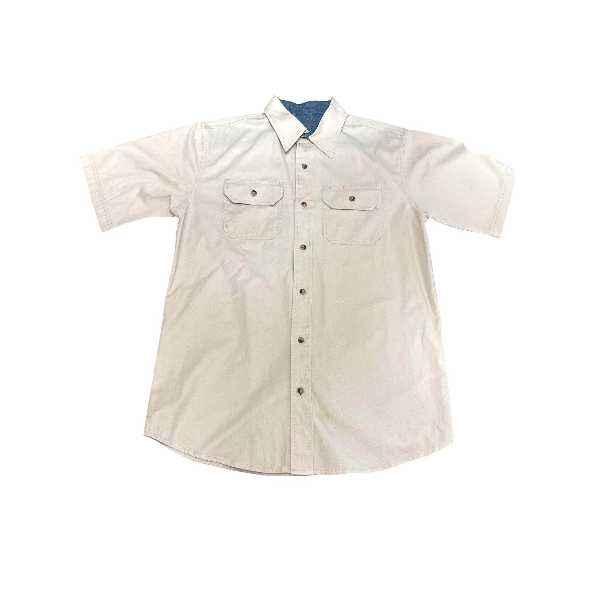 Other CCC Mens Short Sleeve Beige Button Up Shirt With Dual Front Size US XL / EU 56 / 4 - 3 Thumbnail