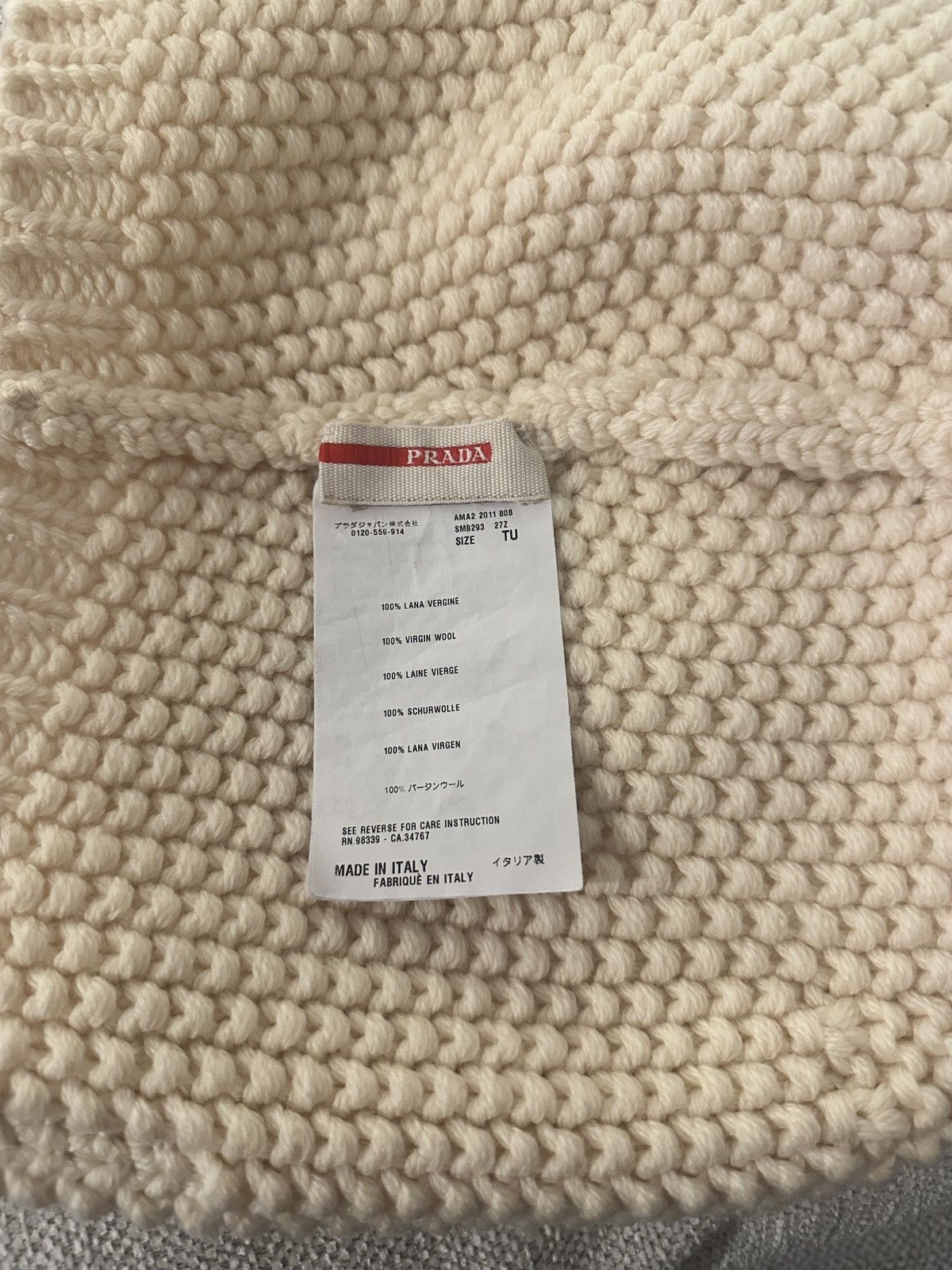Prada Prada white wool logo hat Size ONE SIZE - 4 Thumbnail