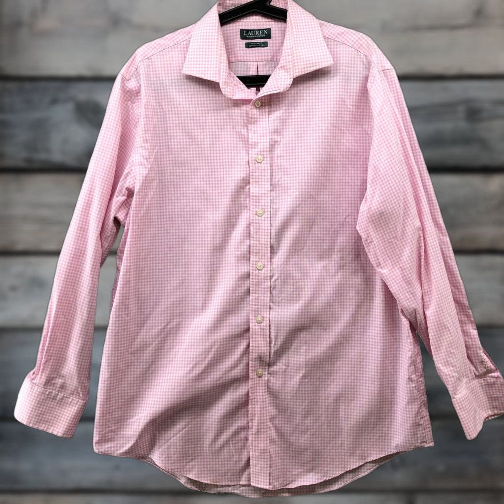 Ralph Lauren Lauren Ralph Lauren Supima Cotton Long Sleeve Shirt Mens L Pink Gingham Regular Shirt Men L Pink Classic Preppy Button-Up Collared White Not provided Size US L / EU 52-54 / 3 - 1 Thumbnail