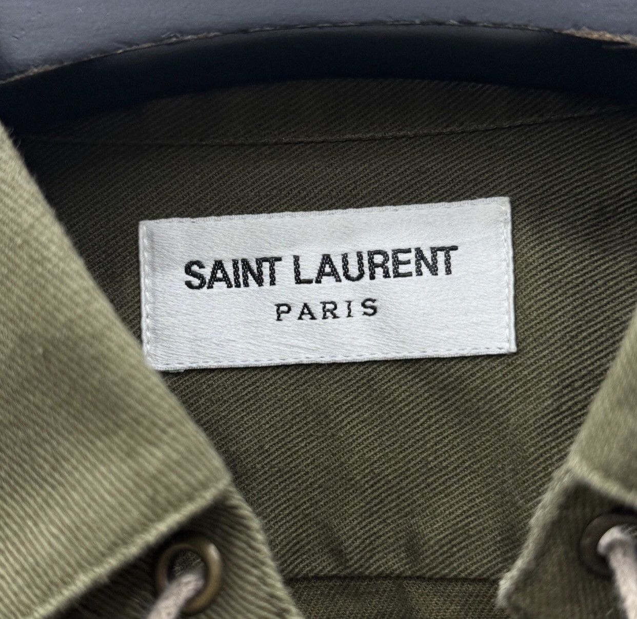 Saint Laurent Paris × Yves Saint Laurent Saint Laurent Rope Army Green Denim Jacket2412-Nextarrow Size XS / US 0-2 / IT 36-38 - 3 Thumbnail