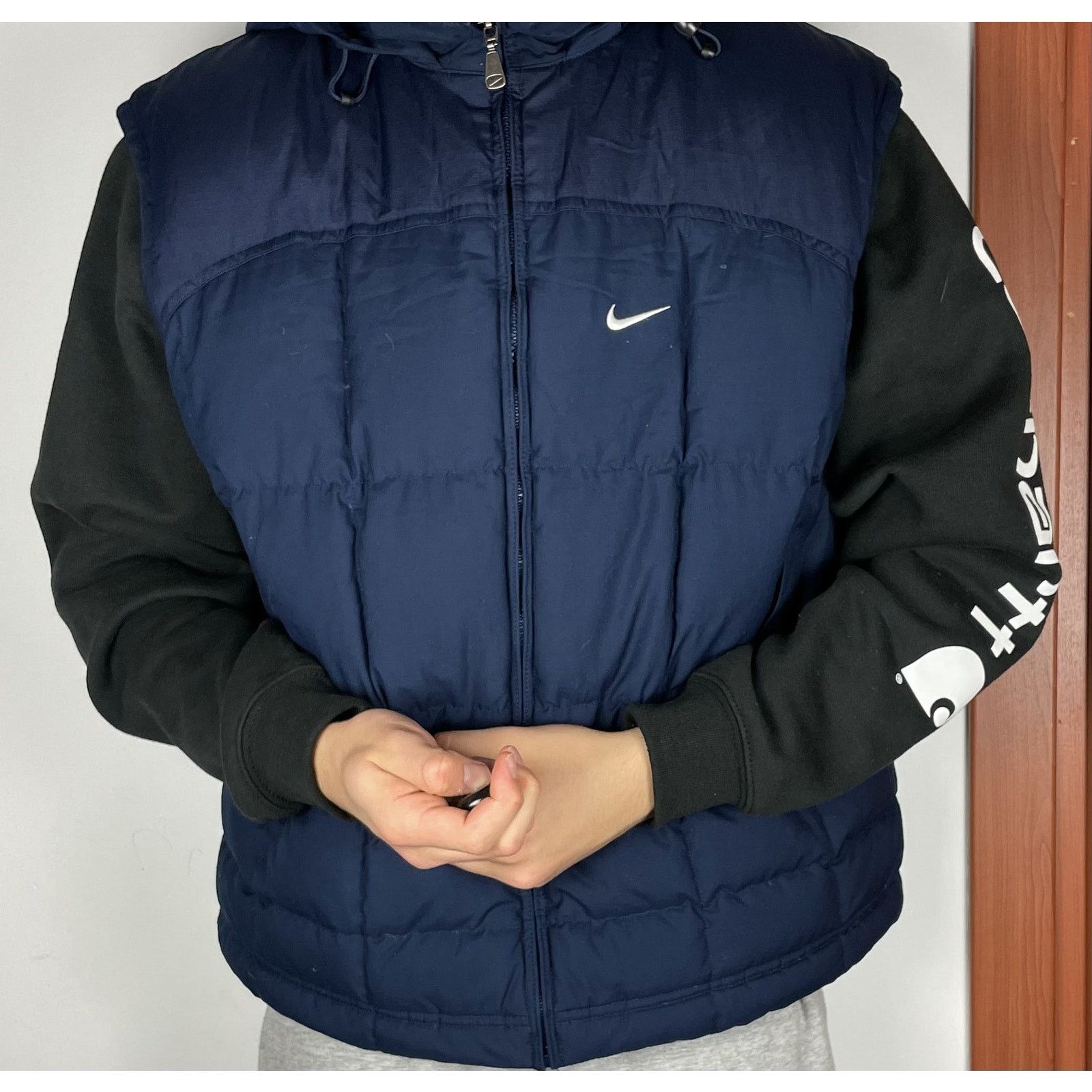 Nike Nike Men's Blue Full Zip Hooded Puffer Vest Jacket Medium Size US M / EU 48-50 / 2 - 3 Thumbnail