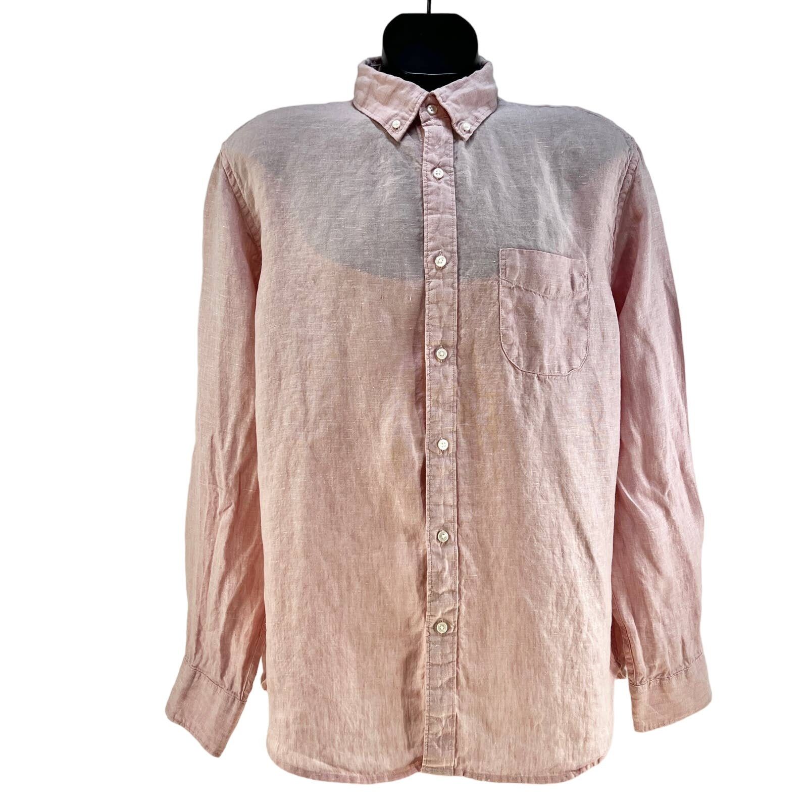 J.Crew J. Crew Baird McNutt Irish Linen Button Down Shirt Pink Size US XL / EU 56 / 4 - 1 Thumbnail