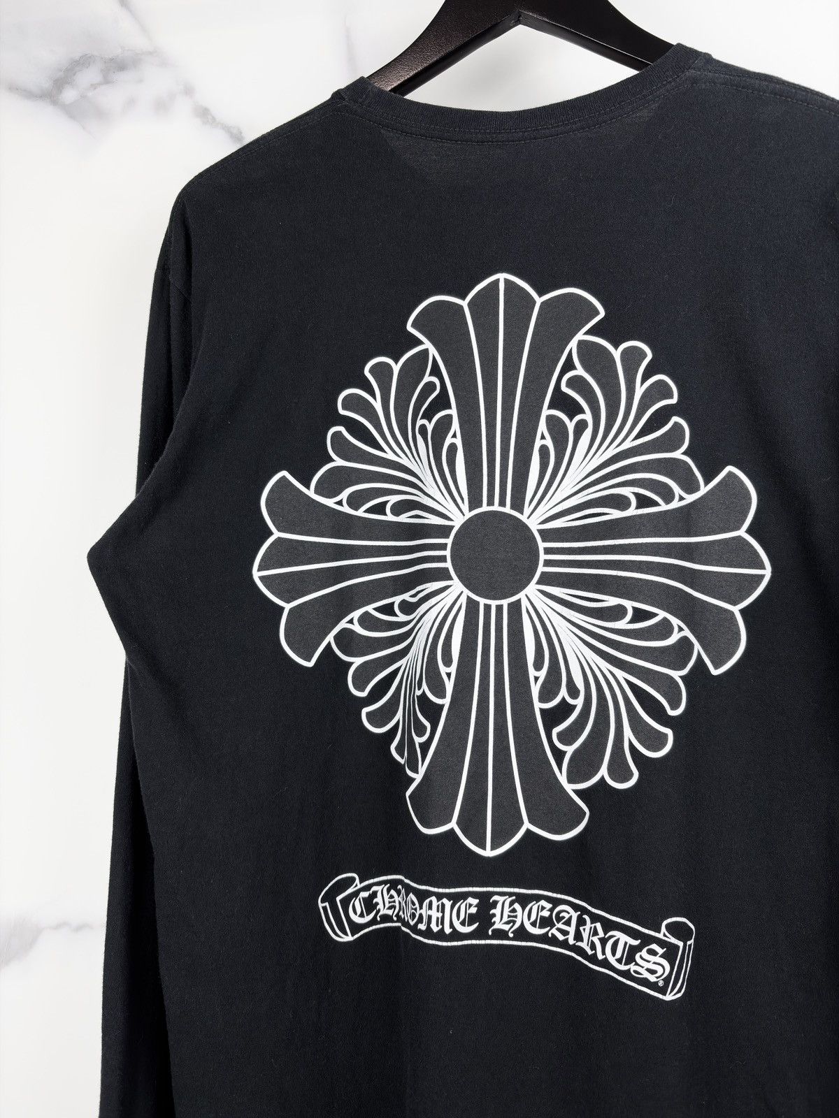 Chrome Hearts Chrome Hearts Vintage Plus Cross Logo Longsleeve Tshirt Size US L / EU 52-54 / 3 - 3 Thumbnail