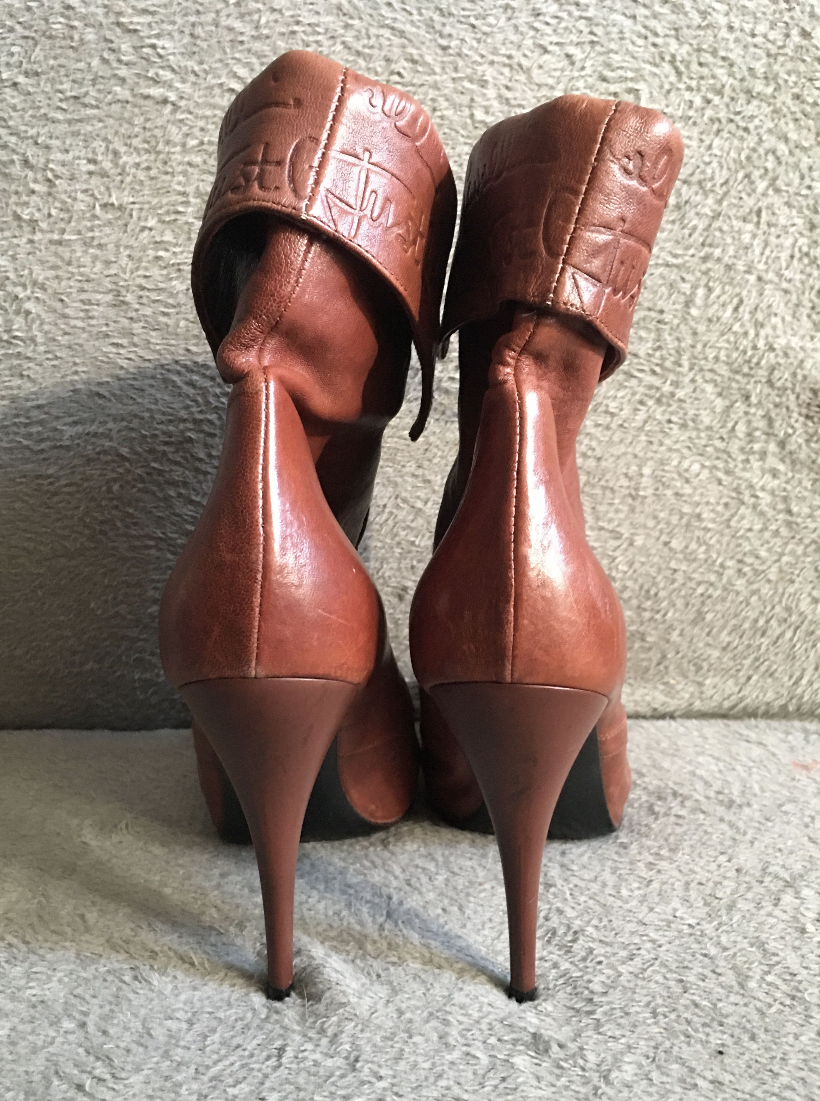 Just Cavalli Just Cavalli Leather Ankle Boots Logo Embossing EU 40 Size US 10 / IT 40 - 9 Thumbnail