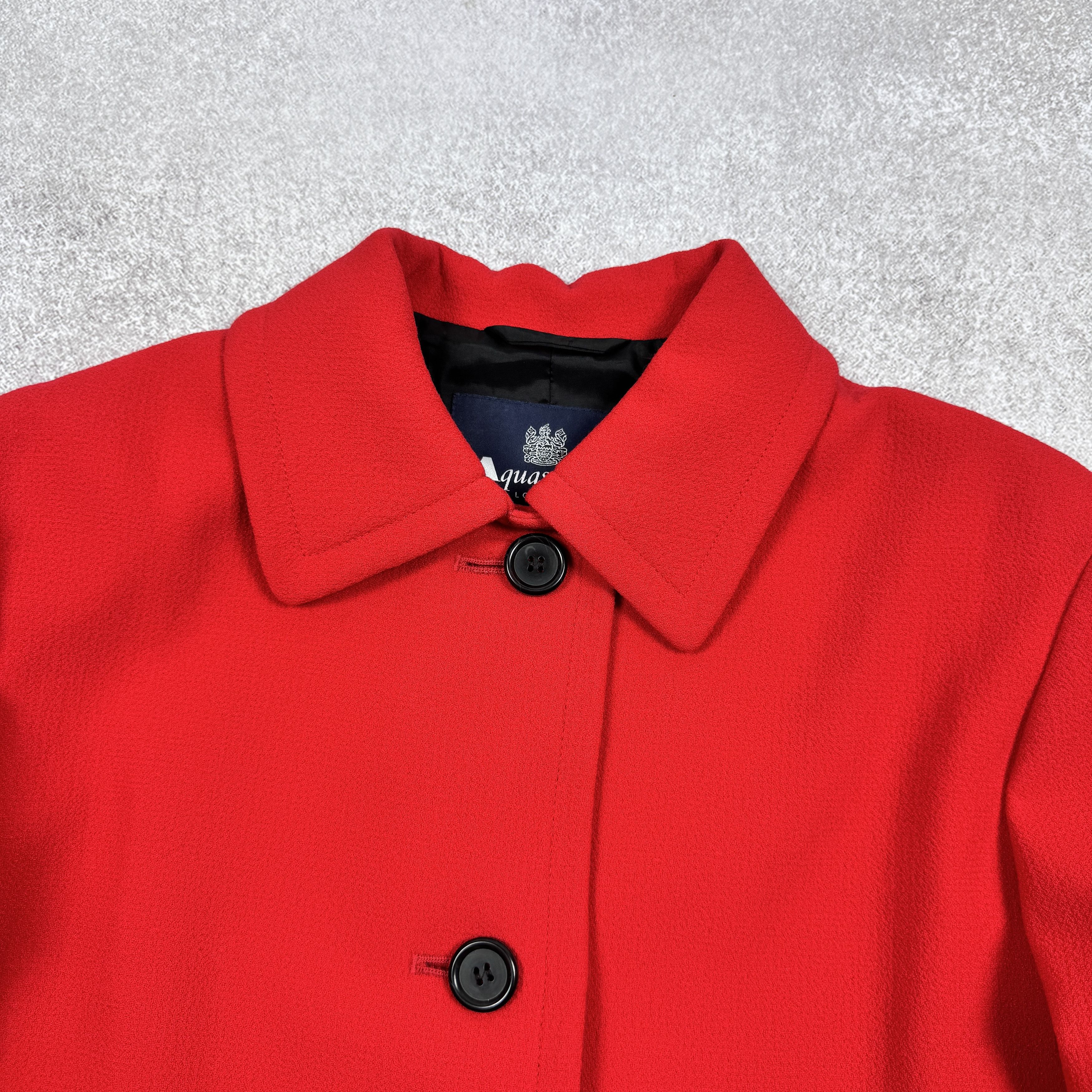 Aquascutum Aquascutum Wool Elastane Red Regular Coat Size 14 / M-L Size XL / US 12-14 / IT 48-50 - 5 Thumbnail