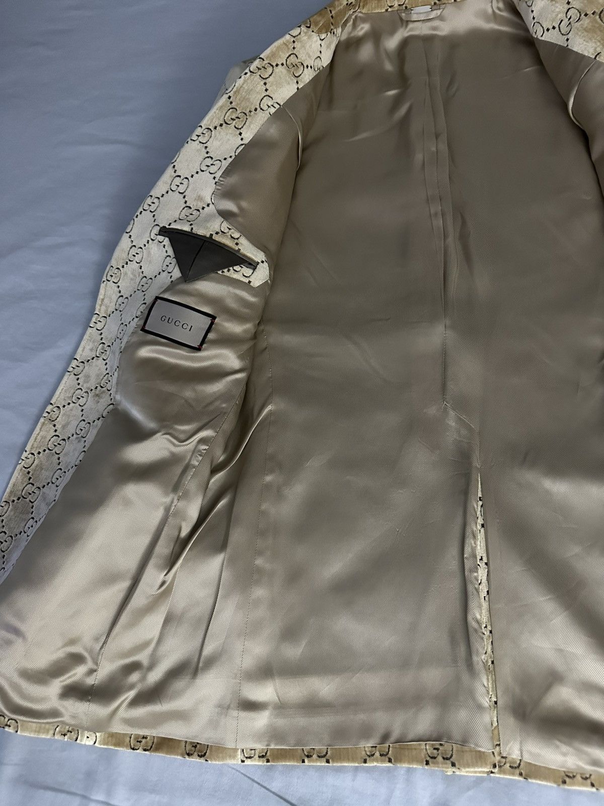 Gucci Aria GG Velvet Jacket Size 50R - 8 Thumbnail