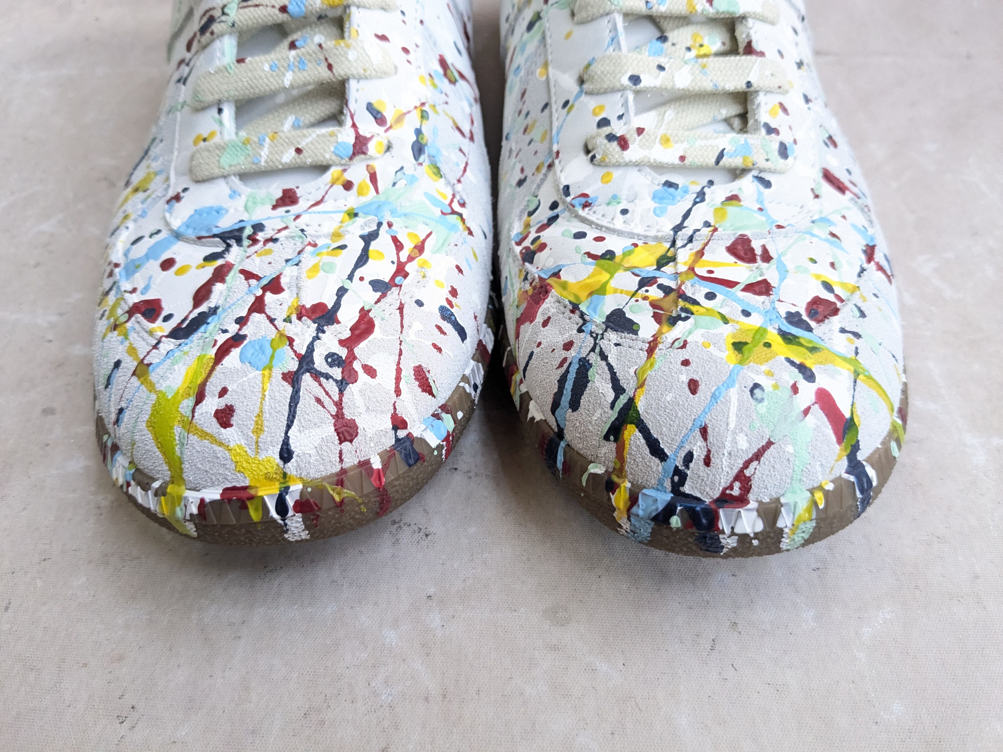 Maison Margiela Paint Splatter Replica GATs 10 43 White Low Tops Size US 10 / EU 43 - 4 Thumbnail