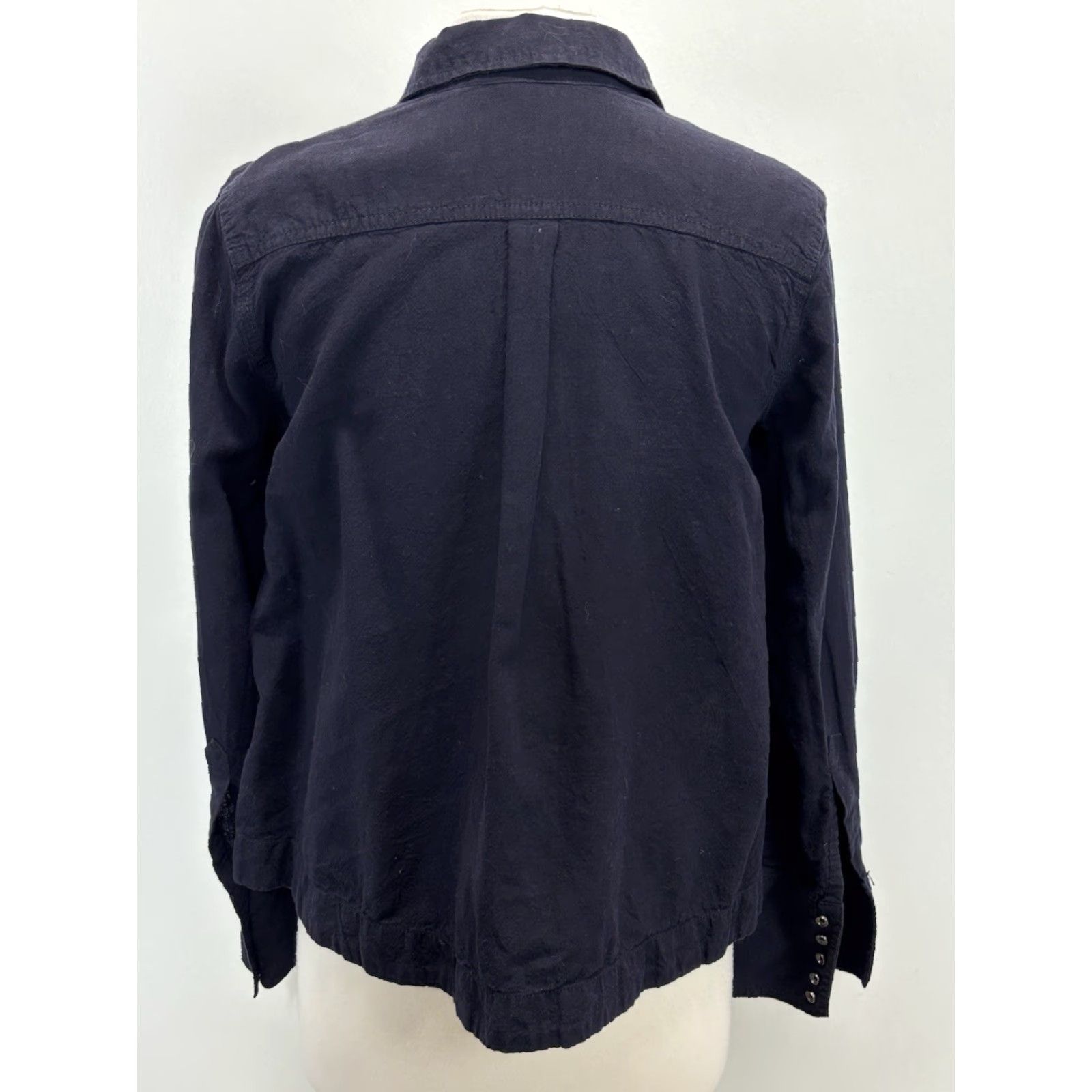 Free People Free People Popover Shirt Women's XS Dark Navy Linen Blend Boxy Boho Beachy Size XS / US 0-2 / IT 36-38 - 3 Thumbnail