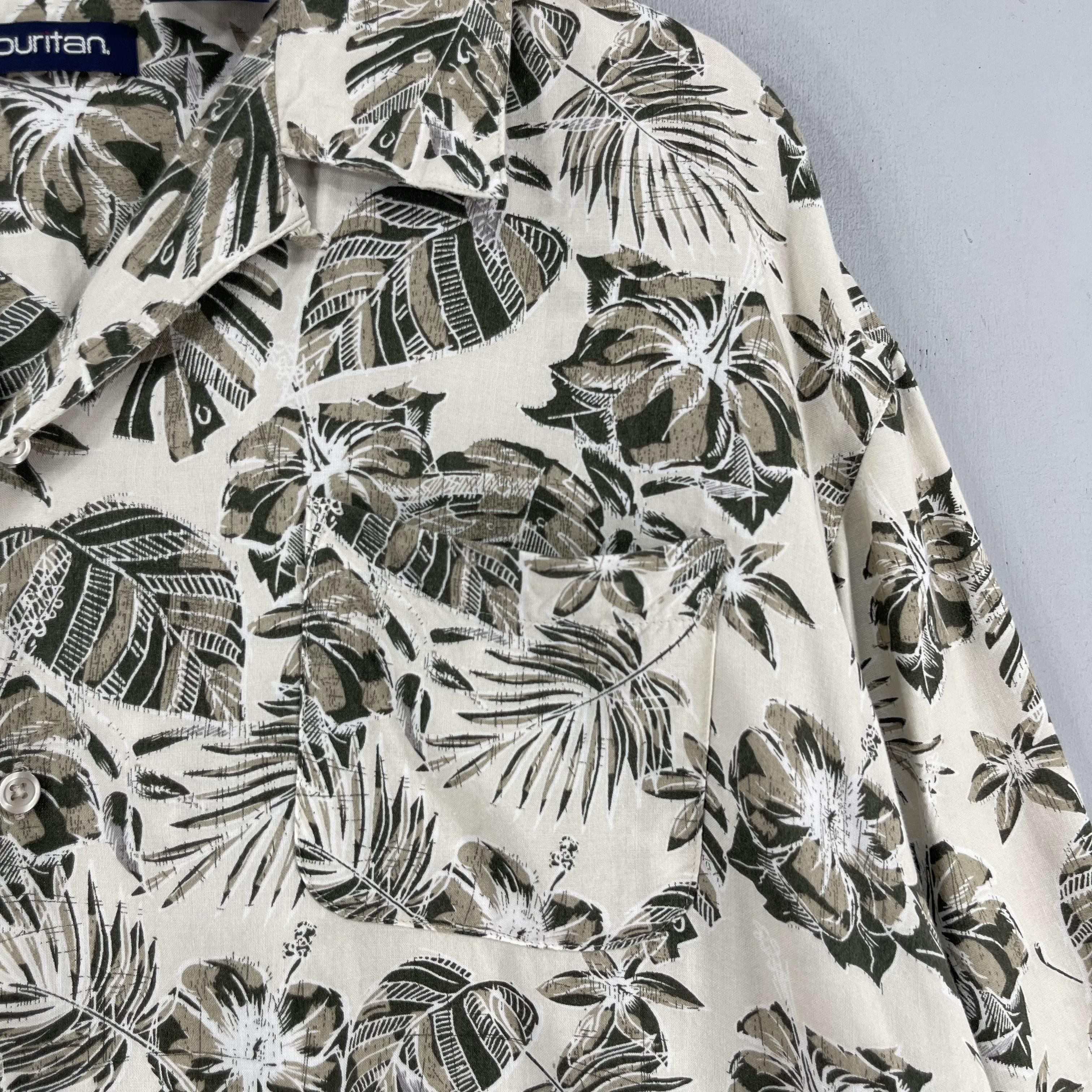 Puritan PURITAN Tropical Hibiscus Floral Motive Button Up Shirt Size US XL / EU 56 / 4 - 3 Thumbnail