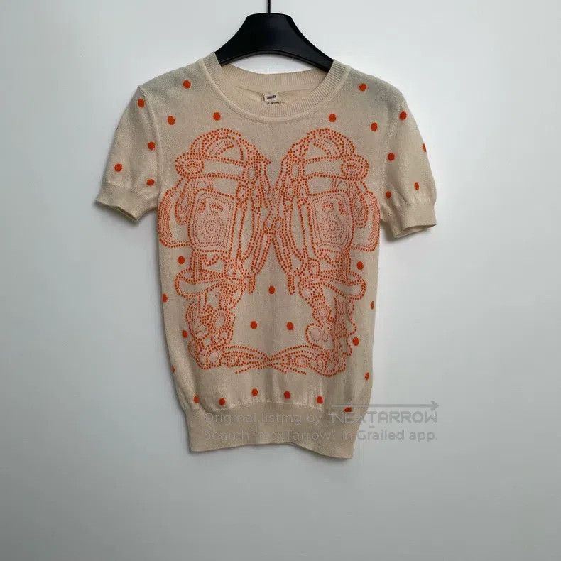 Hermes Hermes Saddle Embroidery Patterned Short Sleeve Top Size XXS / US 00 / IT 34 - 2 Thumbnail