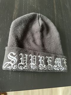 Supreme Supreme Old English Rhinestone Beanie | Grailed