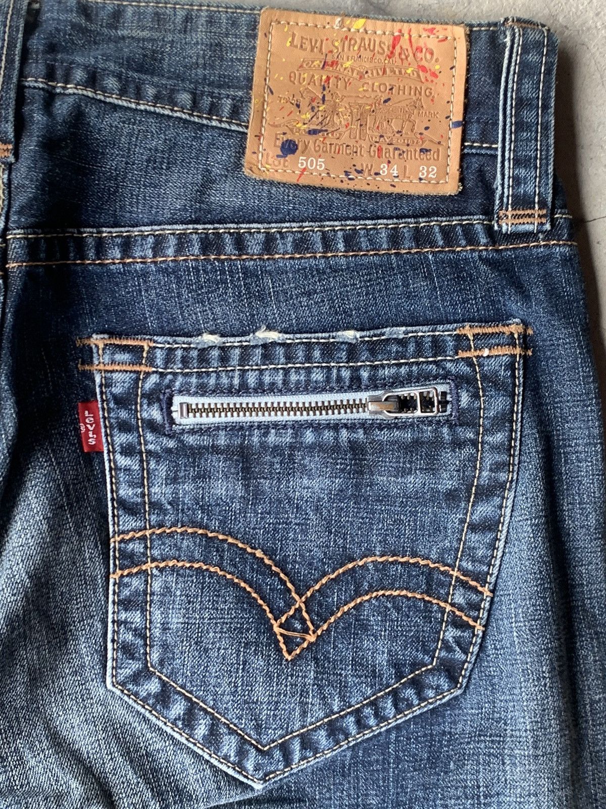 Levi's Levis 505 painters pair & nice faded. Size US 33 - 3 Thumbnail