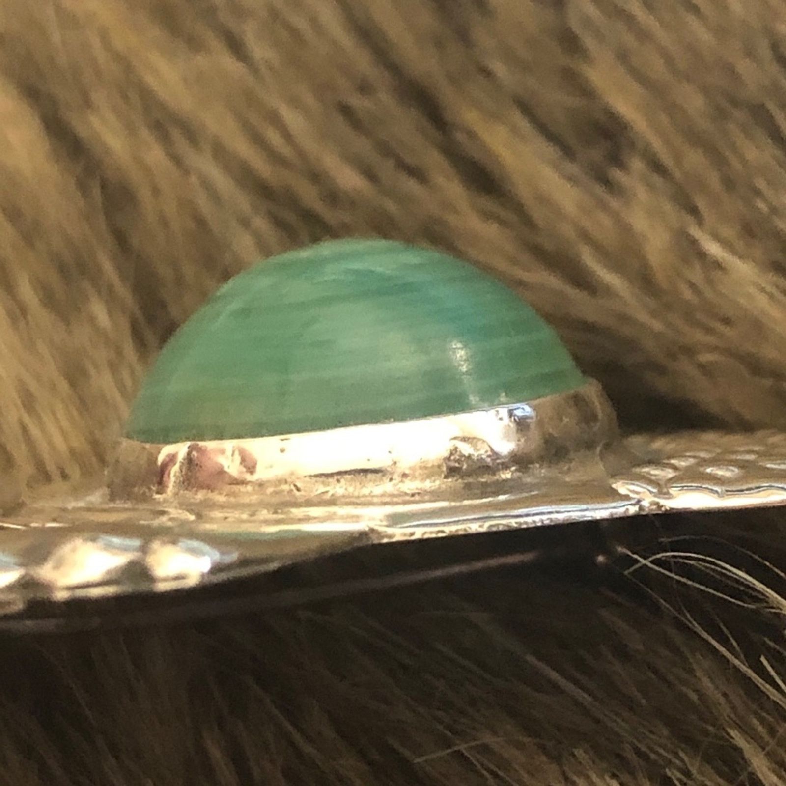 Vintage Vintage Mexican Sterling Silver green agate brooch Size ONE SIZE - 4 Thumbnail