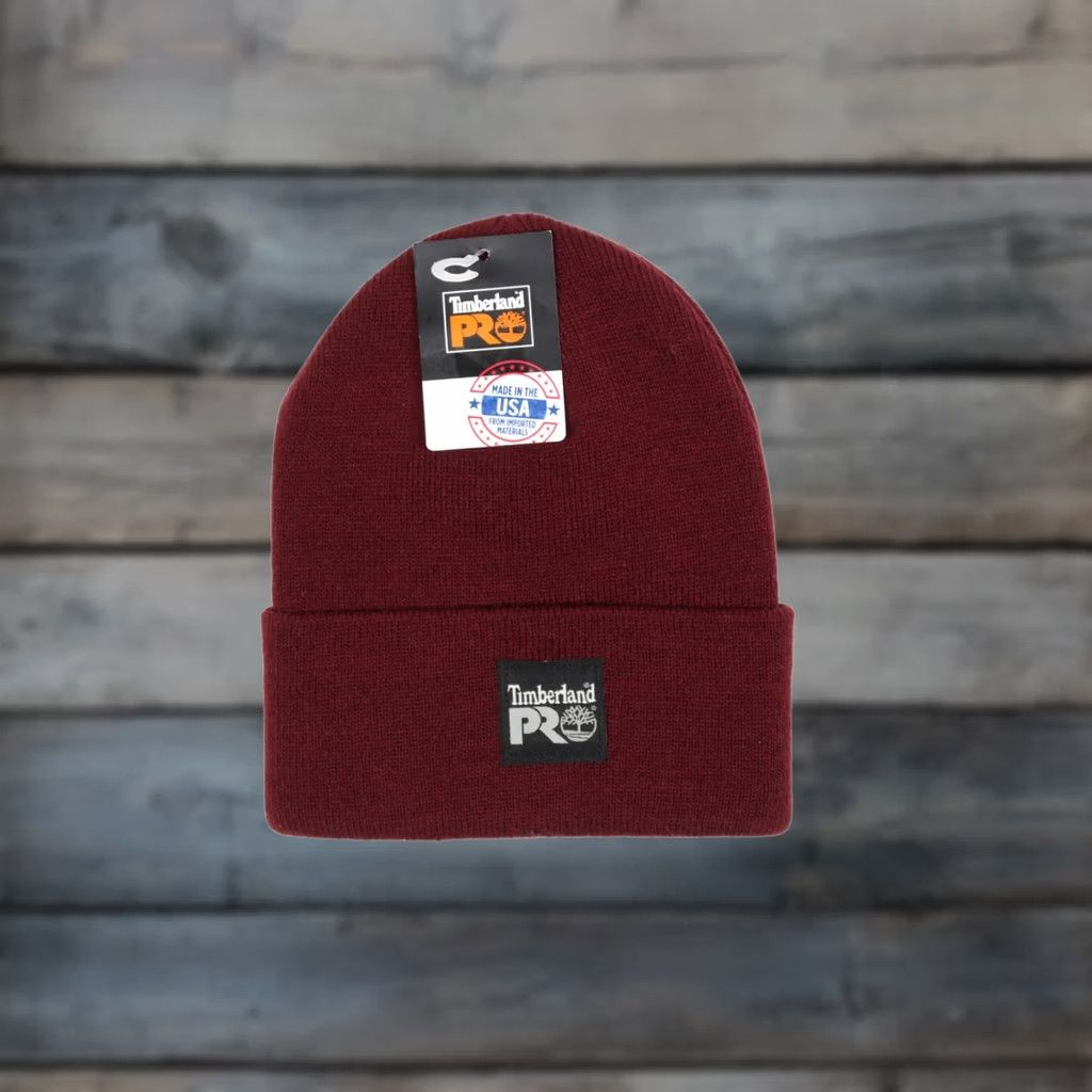 Timberland Timberland Pro Men's Adult Cuffed Beanie Maroon Made in USA Size ONE SIZE - 1 Thumbnail