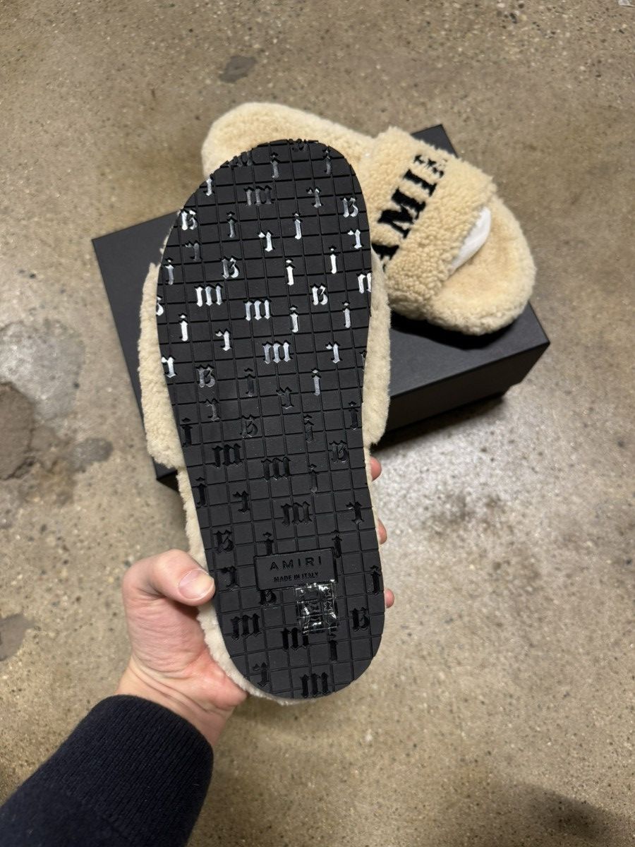 Amiri Amiri Logo Shearling Slides NEW 600$ Size US 7 / EU 40 - 4 Thumbnail