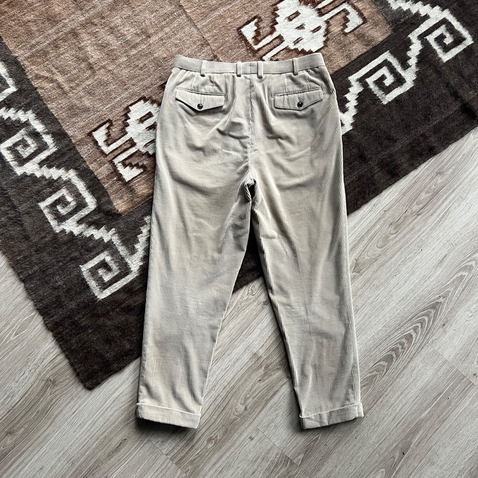 Other 1883 Pontoglio Blake Flat Front Beige Corduroy Pants Size W3 Size US 34 / EU 50 - 3 Thumbnail