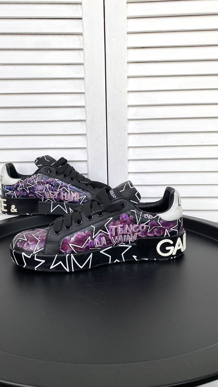 Dolce & Gabbana × Vintage Dolce & Gabbana Mixed Star Print Portofino Custom Sneakers Size US 7 / IT 37 - 21 Thumbnail