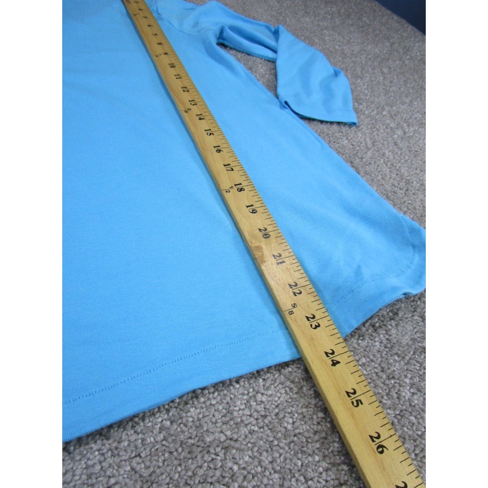 J. Jill VINTAGE J. Jill T-Shirt Womens XSP Petite Blue Cotton V-Neck Long Sleeve Casual Size XS / US 0-2 / IT 36-38 - 4 Thumbnail