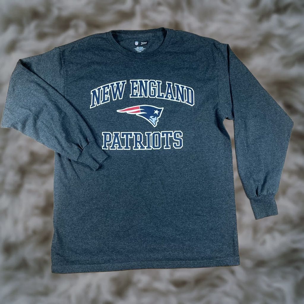 NFL New England Patriots NFL Team Apparel Long Sleeve Crew Neck T Shirt Mens L Gray Size US L / EU 52-54 / 3 - 1 Thumbnail