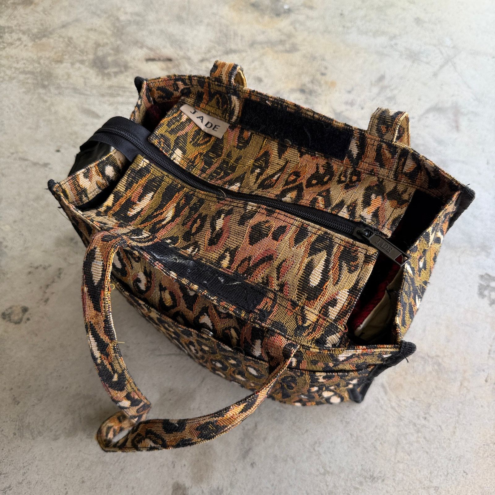 Abercrombie & Fitch Vintage y2k Jade Leopard Print Tapestry Tote Bag+ Coin Purse Size ONE SIZE - 4 Thumbnail