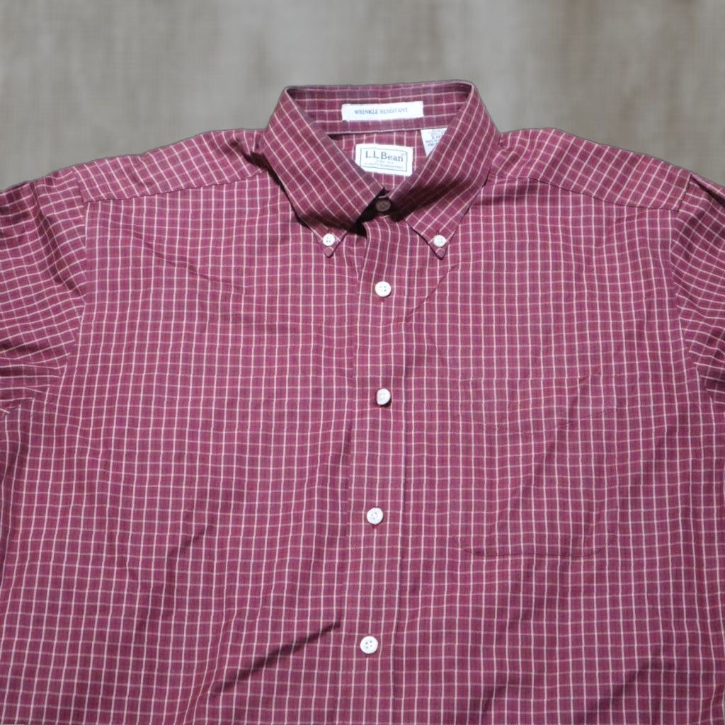 Vintage VINTAGE L.L. Bean Shirt Plaid Button-Up Mens 15.5 35 Red Check-Pattern Casual Size US M / EU 48-50 / 2 - 1 Thumbnail