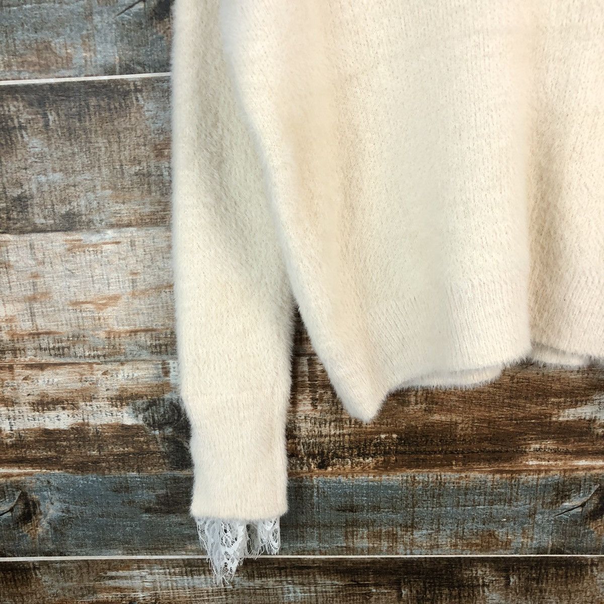 Homespun Knitwear × Japanese Brand Van Ake White Knitwear #A1823 Size M / US 6-8 / IT 42-44 - 7 Thumbnail