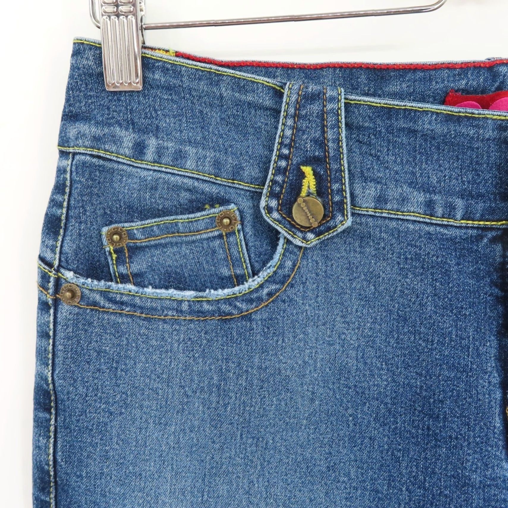 Vintage VINTAGE GLO Juniors Jeans Cropped Denim 5 Blue Crop Hem 2000s Womens Girls Jeans Cropped Cotton Blend Spring Summer Fall Winter Pattern: Solid Size 27" / US 4 / IT 40 - 3 Thumbnail