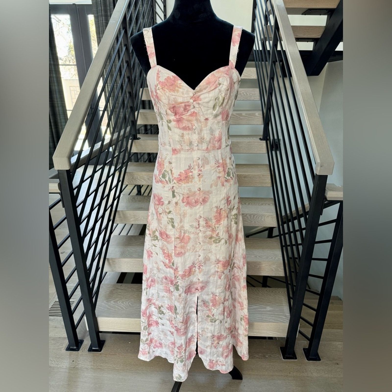 Other New Elegant Floral Dress in Pink and White size 2 Size XS / US 0-2 / IT 36-38 - 9 Thumbnail