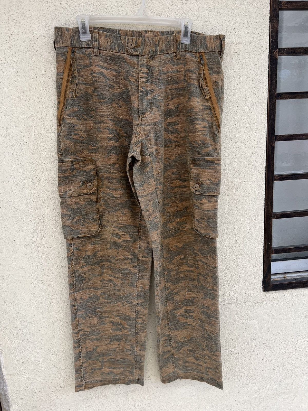 Vintage ALTERNATIVE CONCEPT Camo Linen Cargo Trouser Pant Size US 32 / EU 48 - 6 Thumbnail