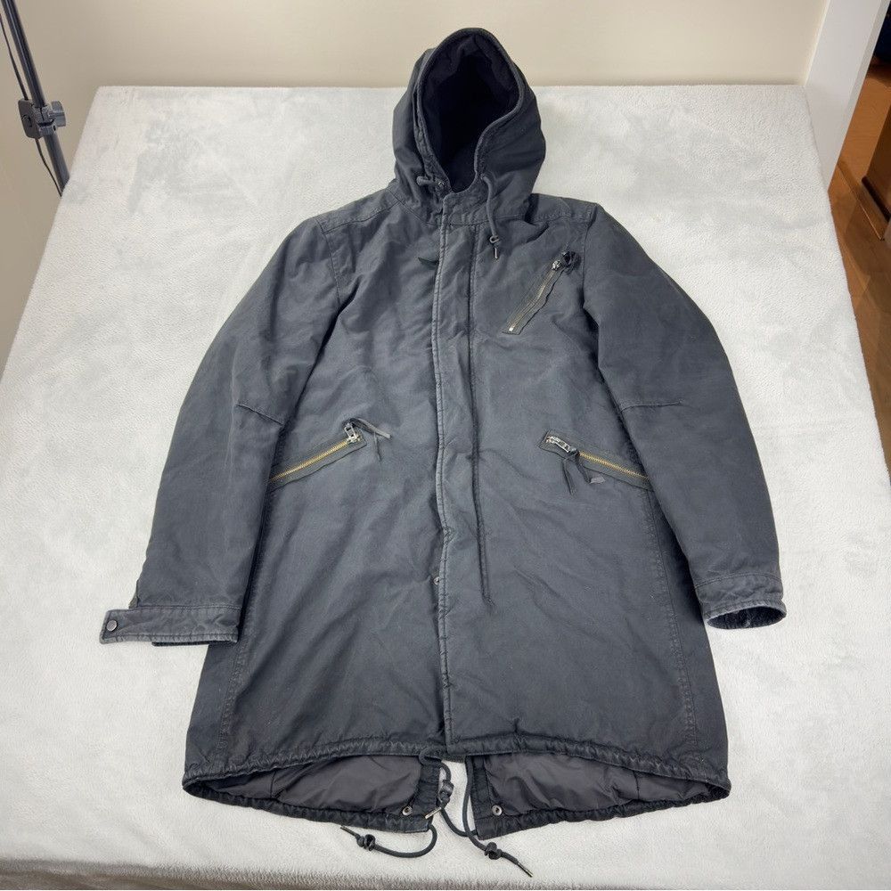 All Saints Men's Size Small Kray Black Parka Made in Turkey