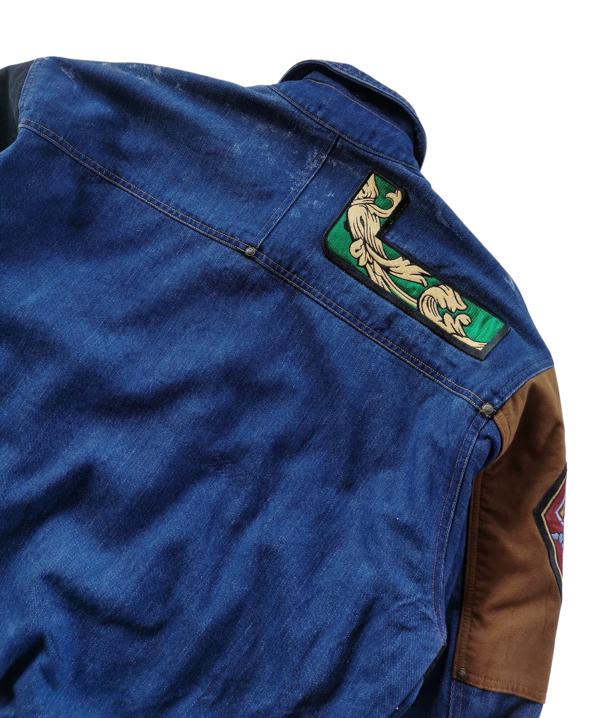 Japanese Brand × Lancel × Vintage Vintage Lancel Paris Embroidery Patchwork Denim Jacket Size US L / EU 52-54 / 3 - 8 Thumbnail